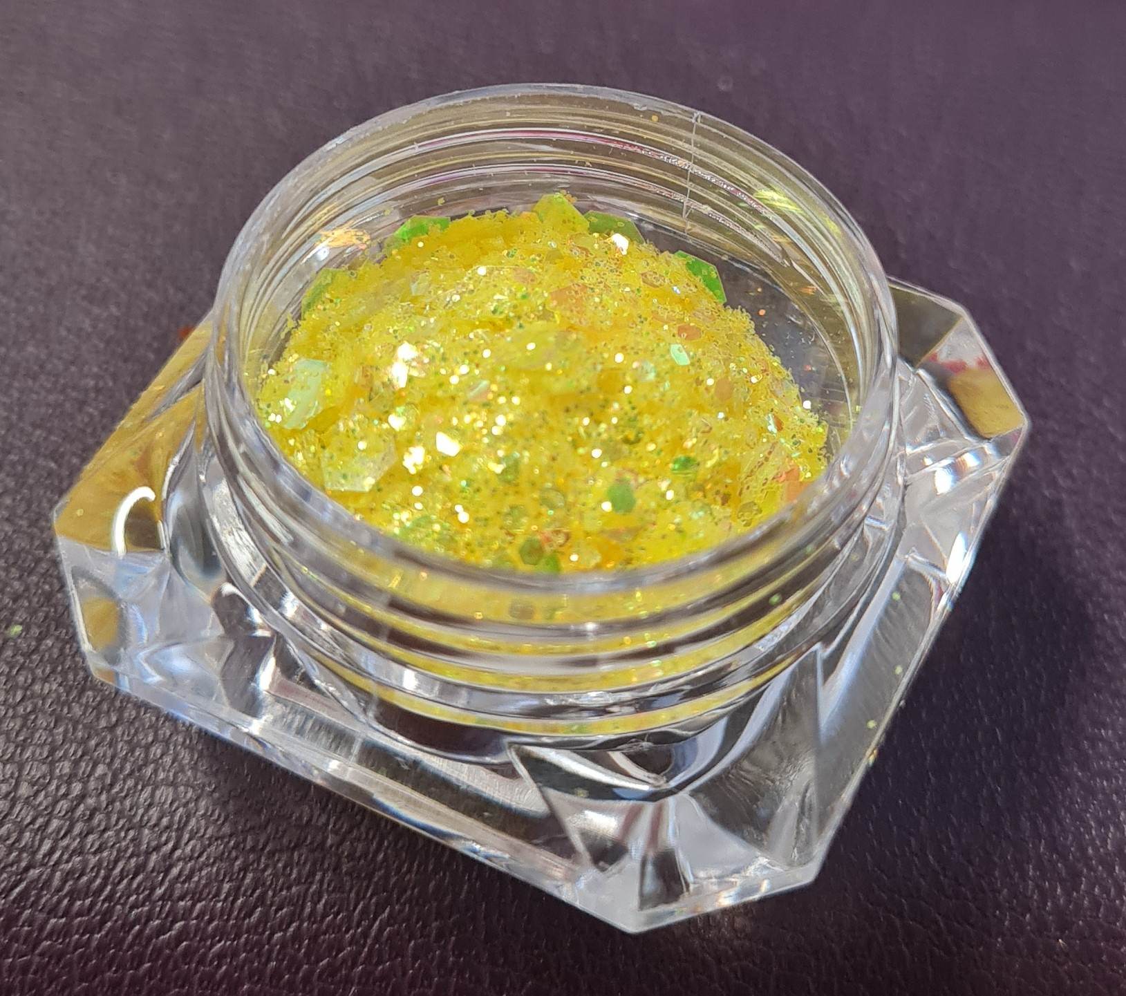 Premium Holographic Effect Glitter flakes, yellow image 0