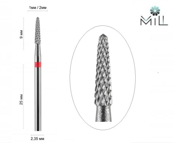 198.140.023 Carbide drill bit cone, red image 0