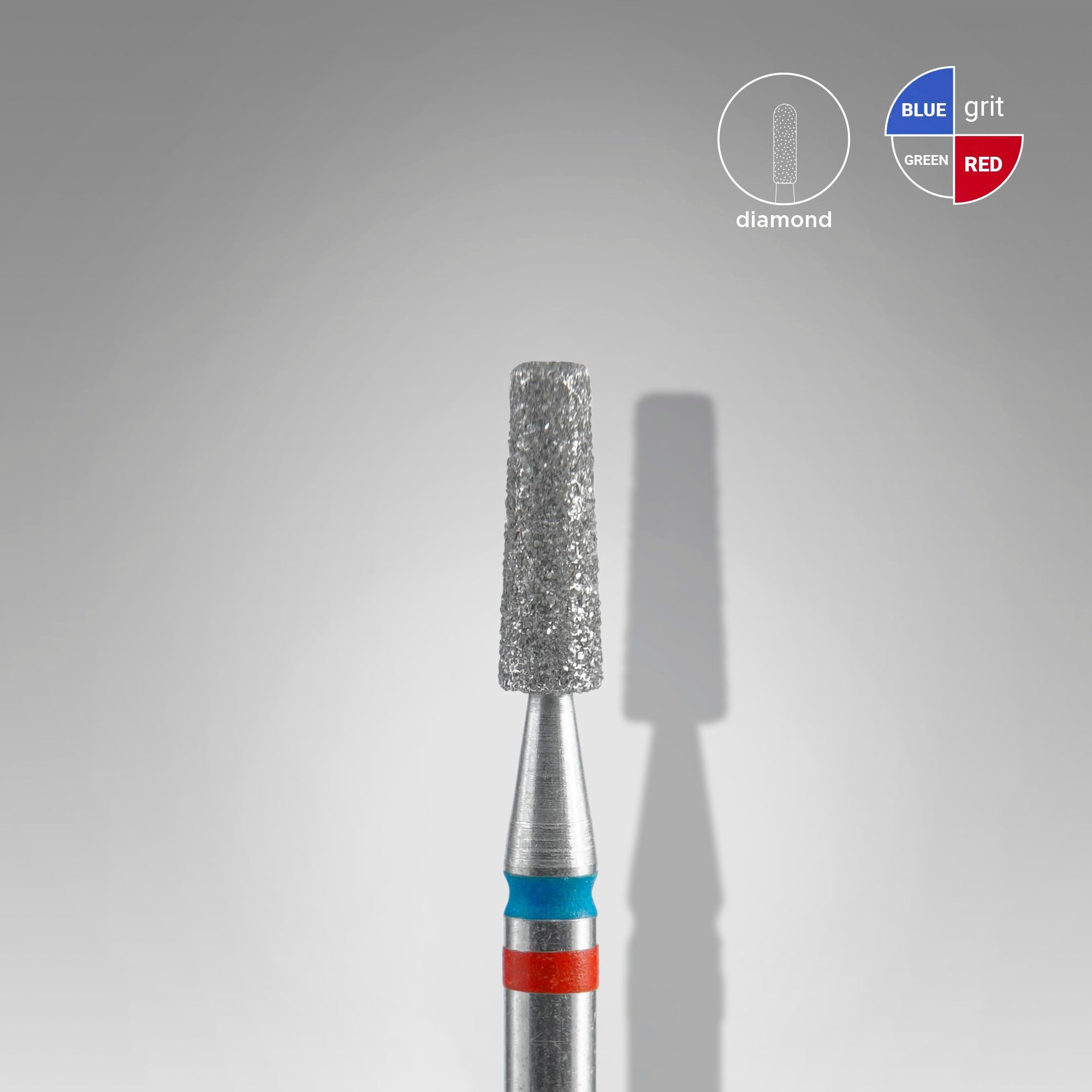 Diamond nail drill bit DUO cone red-blue EXPERT head diameter 2.5 mm / working part 8 mm
