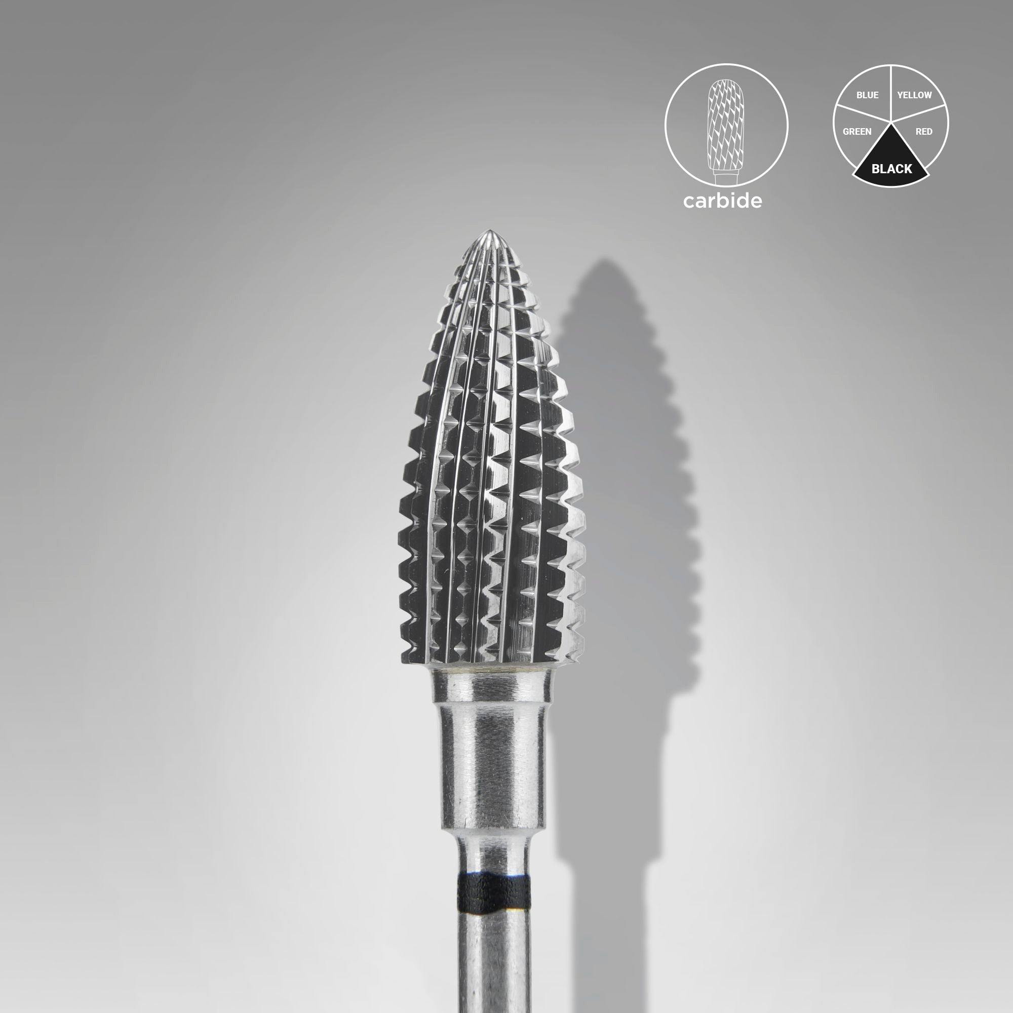 Carbide nail drill bit pinecone black hard EXPERT head diameter 6 mm / working part 14 mm