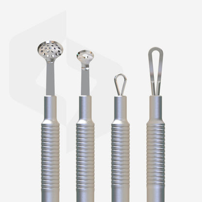 Cosmetology toolset “Clean Skin” BEAUTY & CARE 30 (Uno spoon, round tool with 19 holes and double-ended loop)