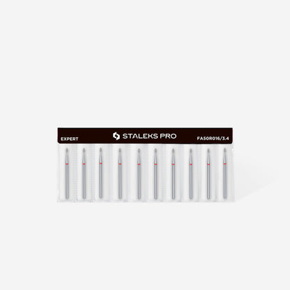 Diamond nail drill bit rounded bud red EXPERT head diameter 1.6 mm / working part 3.4 mm