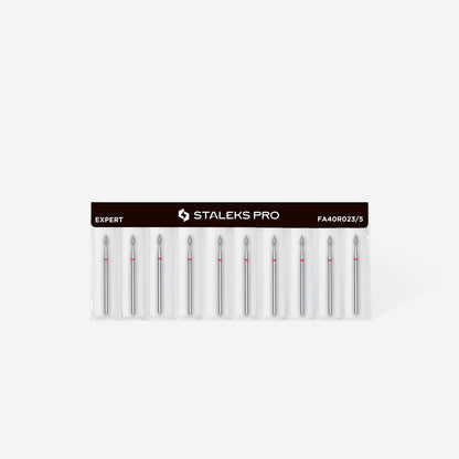 Diamond nail drill bit drop red EXPERT head diameter 2.3 mm / working part 5 mm