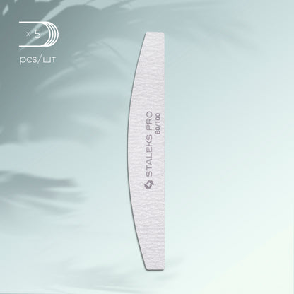 NFB-41/5 Mineral crescent nail file SMART 80/100 grit, 5 pcs/set image 0