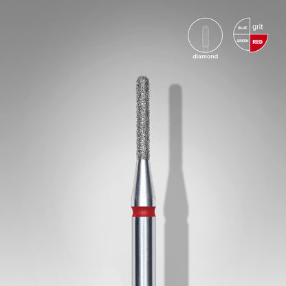 Diamond nail drill bit rounded cylinder red EXPERT head diameter 1.4 mm / working part 8 mm