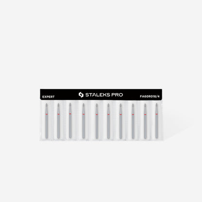 Diamond nail drill bit pointed bud red EXPERT head diameter 1.8 mm / working part 4 mm