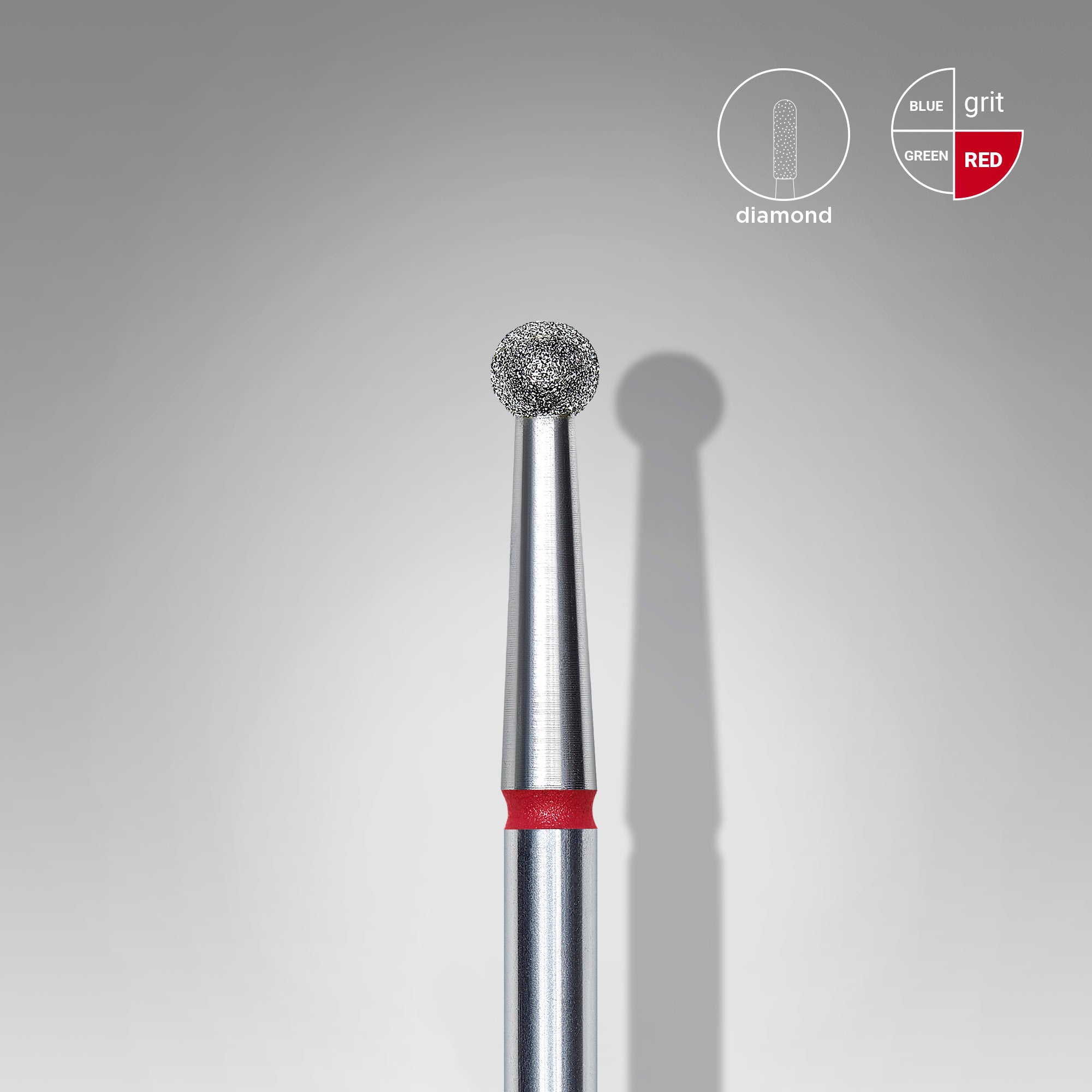 Diamond nail drill bit ball red EXPERT head diameter 2.7 mm