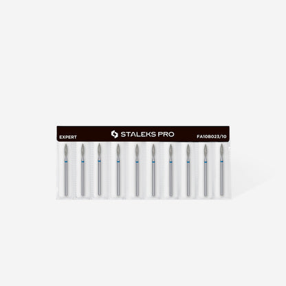 Diamond nail drill bit flame blue EXPERT head diameter 2.3 mm / working part 10 mm