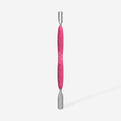Manicure pusher Gummy with silicone handle UNIQ 10 TYPE 1 (rounded wide and rounded narrow pusher)
