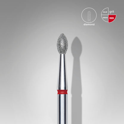 Diamond nail drill bit pointed bud red EXPERT head diameter 2.5 mm / working part 4.5 mm