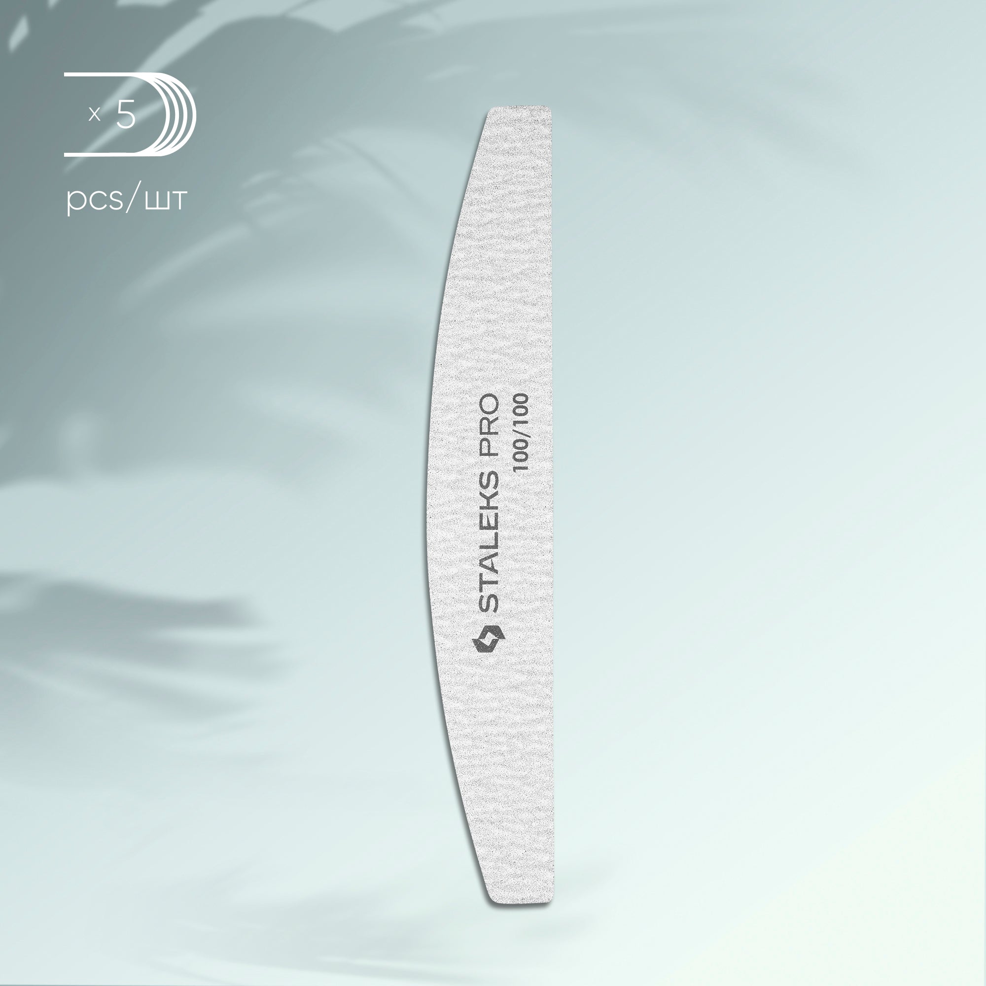 NFB-41/4 Mineral crescent nail file Smart 100/100 grit , 5pcs set image 0