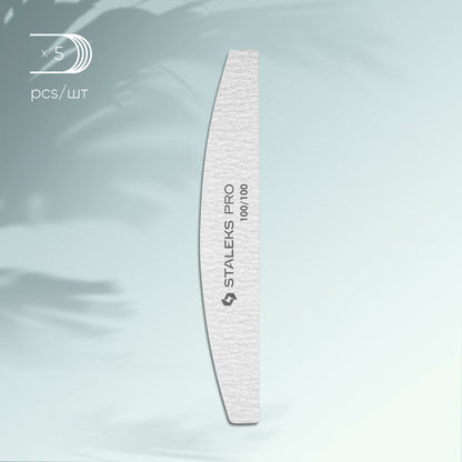 NFB-41/4 Mineral crescent nail file Smart 100/100 grit , 5pcs set image 0