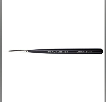 Gel art brush Liner, Black Artist,  8 mm, nylon pile image 1