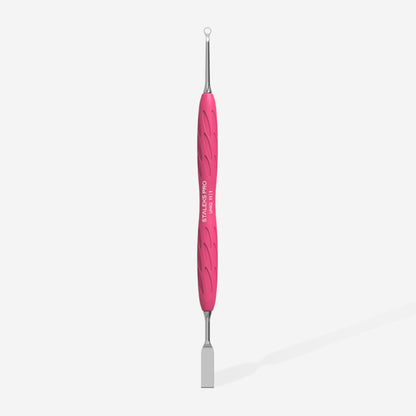 Manicure pusher Gummy with silicone handle UNIQ 11 TYPE 1 (straight flat and loop pusher)