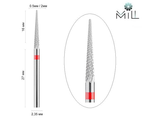 175.140.023 Carbide drill bit, needle, red image 0