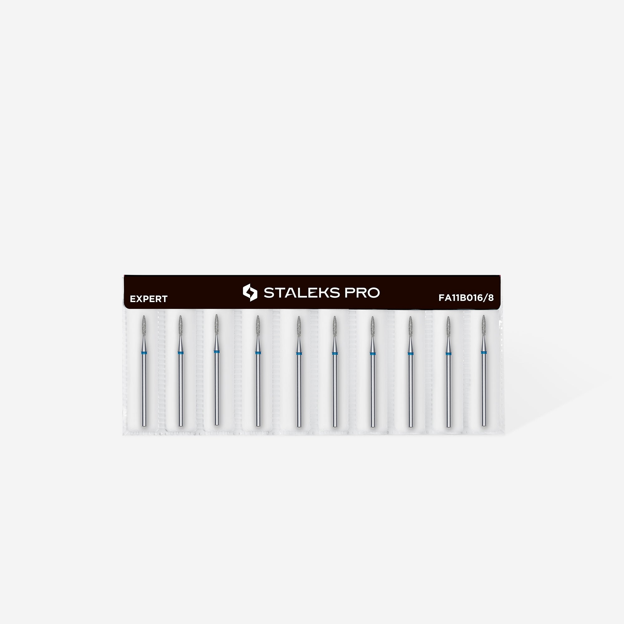 Diamond nail drill bit pointed flame blue EXPERT head diameter 1.6 mm / working part 8 mm