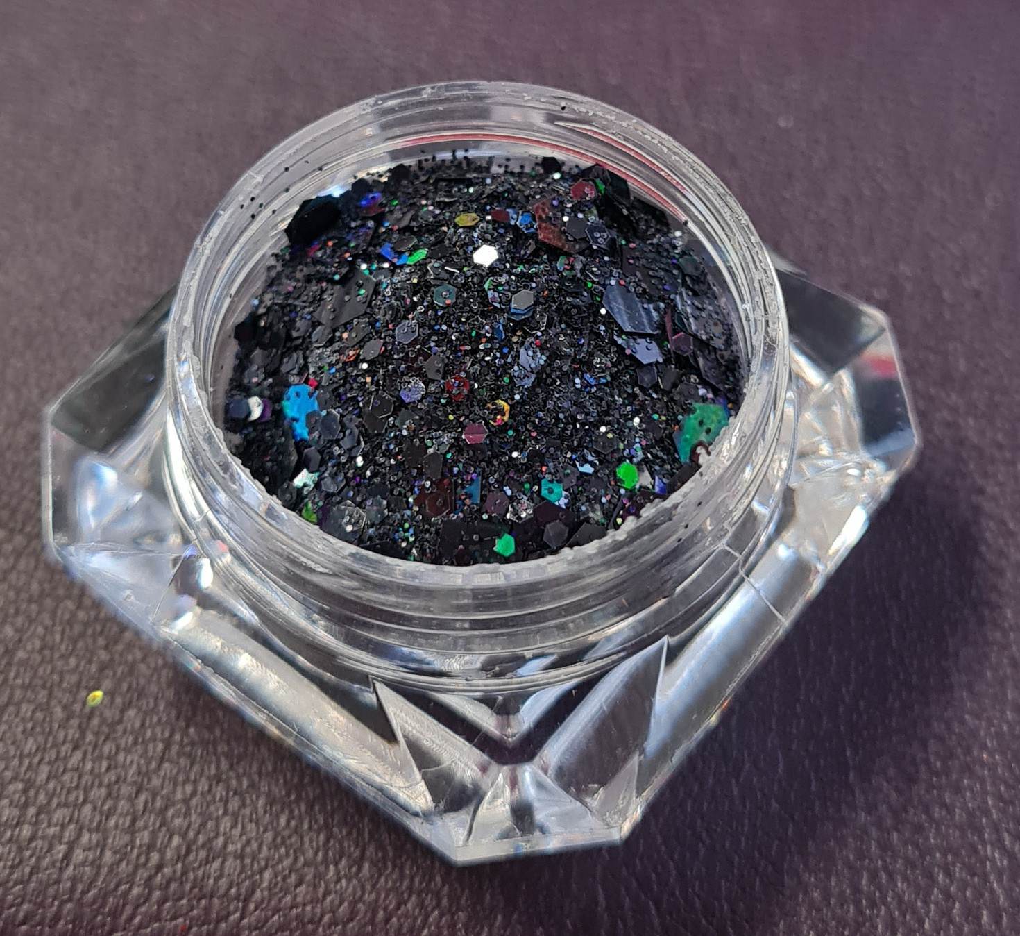 Premium Holographic Effect Glitter flakes, black image 0