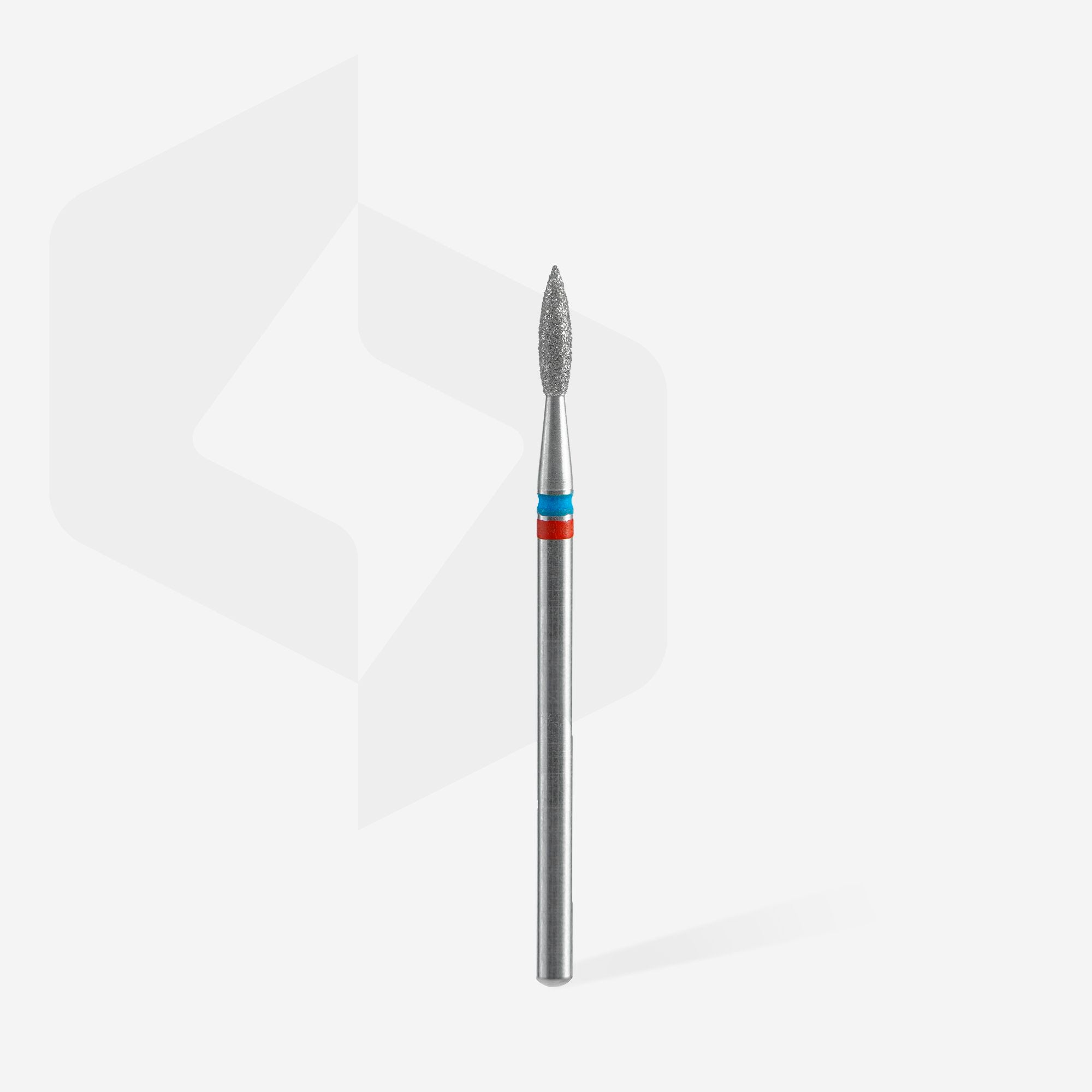 Diamond nail drill bit DUO flame red-blue EXPERT head diameter 2.1 mm / working part 8 mm