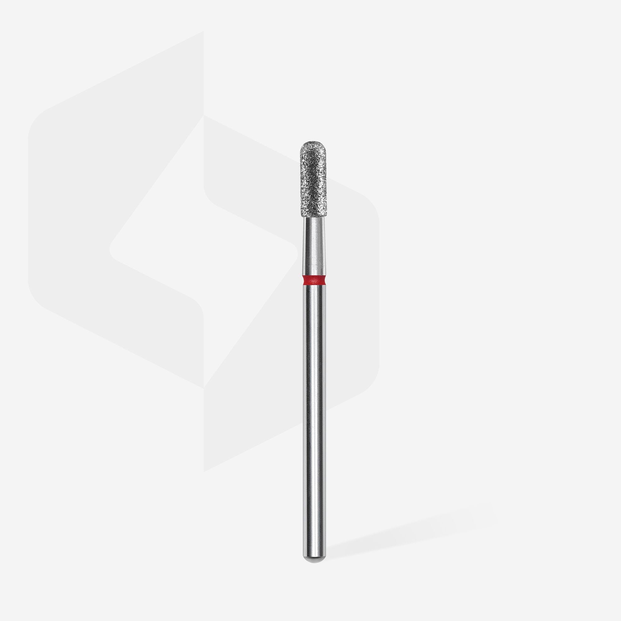 Diamond nail drill bit rounded cylinder red EXPERT head diameter 2.3 mm / working part 6.5 mm