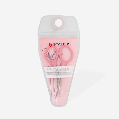 Pink cuticle scissors BEAUTY & CARE 11 TYPE 1